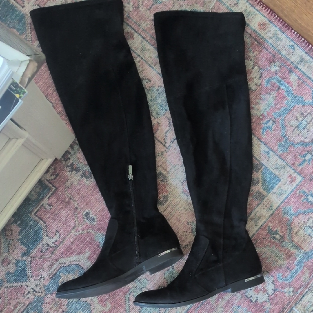 Marc Fisher Sleek Black Over-the-Knee Boots